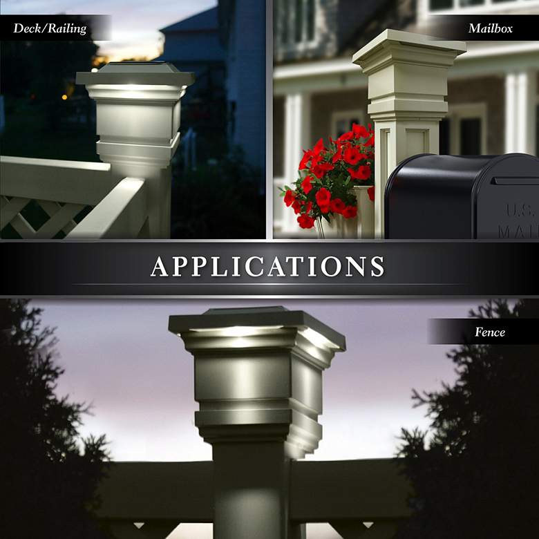 Image 6 Classy 6 1/2" High Tan Outdoor Solar LED Post Cap more views