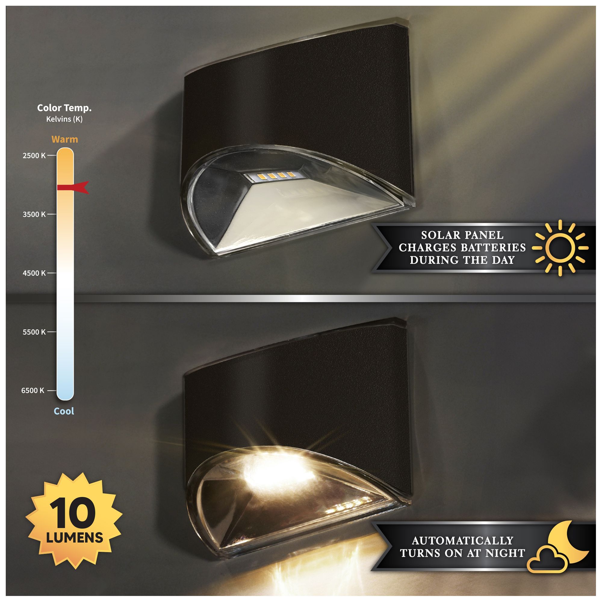 Image 3 Classy Caps Black Stainless Steel Deck & Wall Light more views