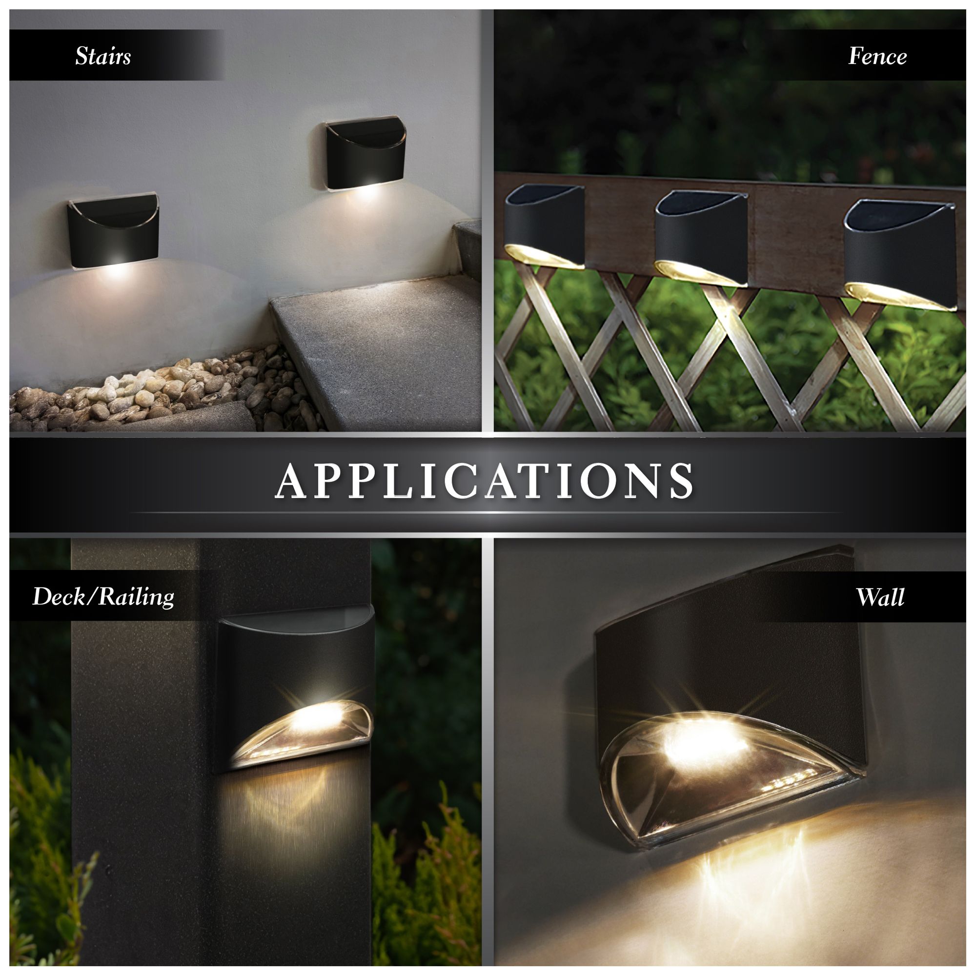 Image 4 Classy Caps Black Stainless Steel Deck & Wall Light more views