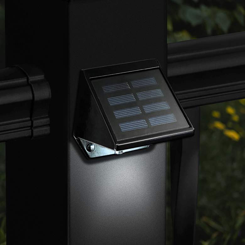 Image 2 Classy Caps Canarsie 3 1/2 inch Wide Black Outdoor Solar LED Deck Light more views