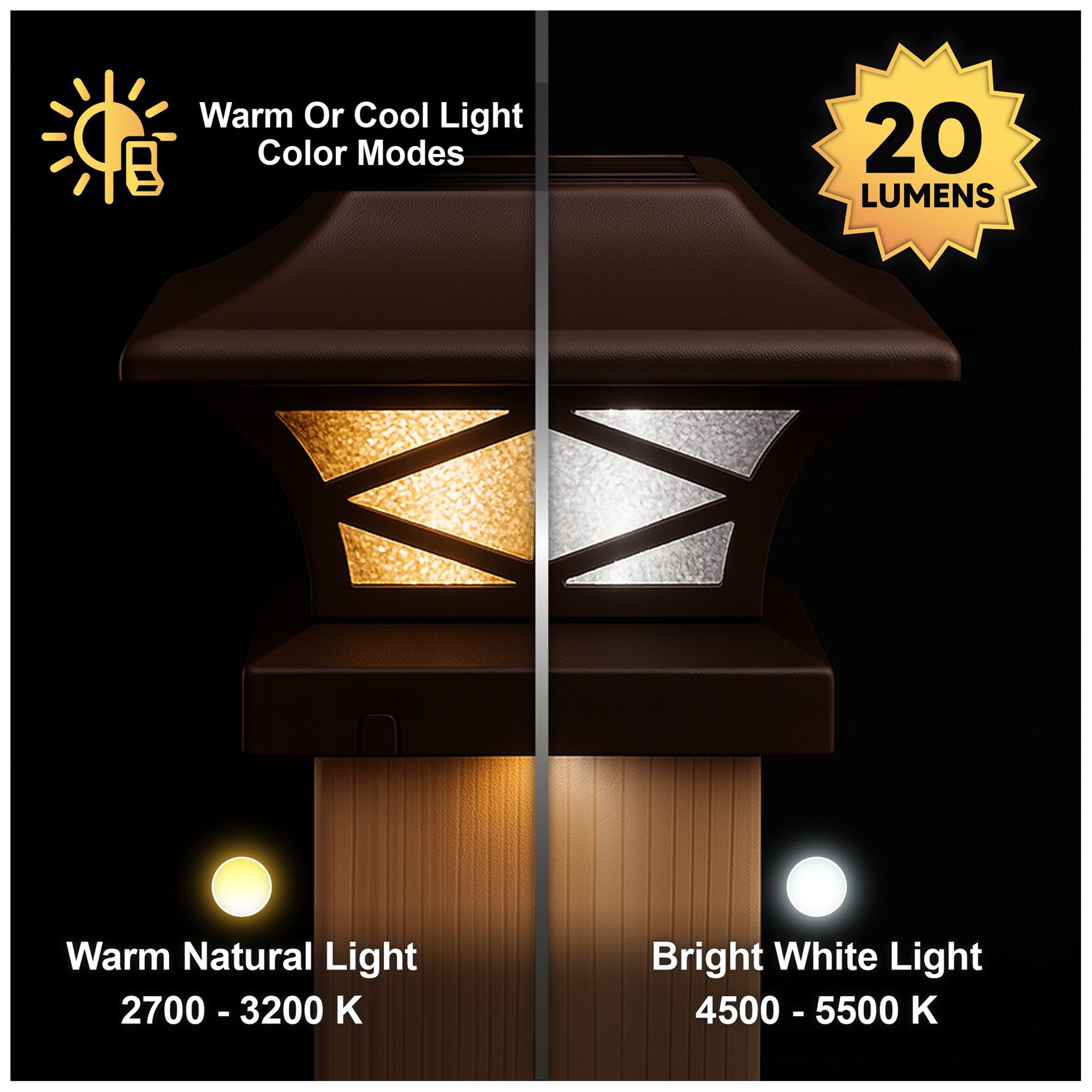 Image 4 Classy Caps Kingsbridge Dual Lighted Solar Post Cap more views