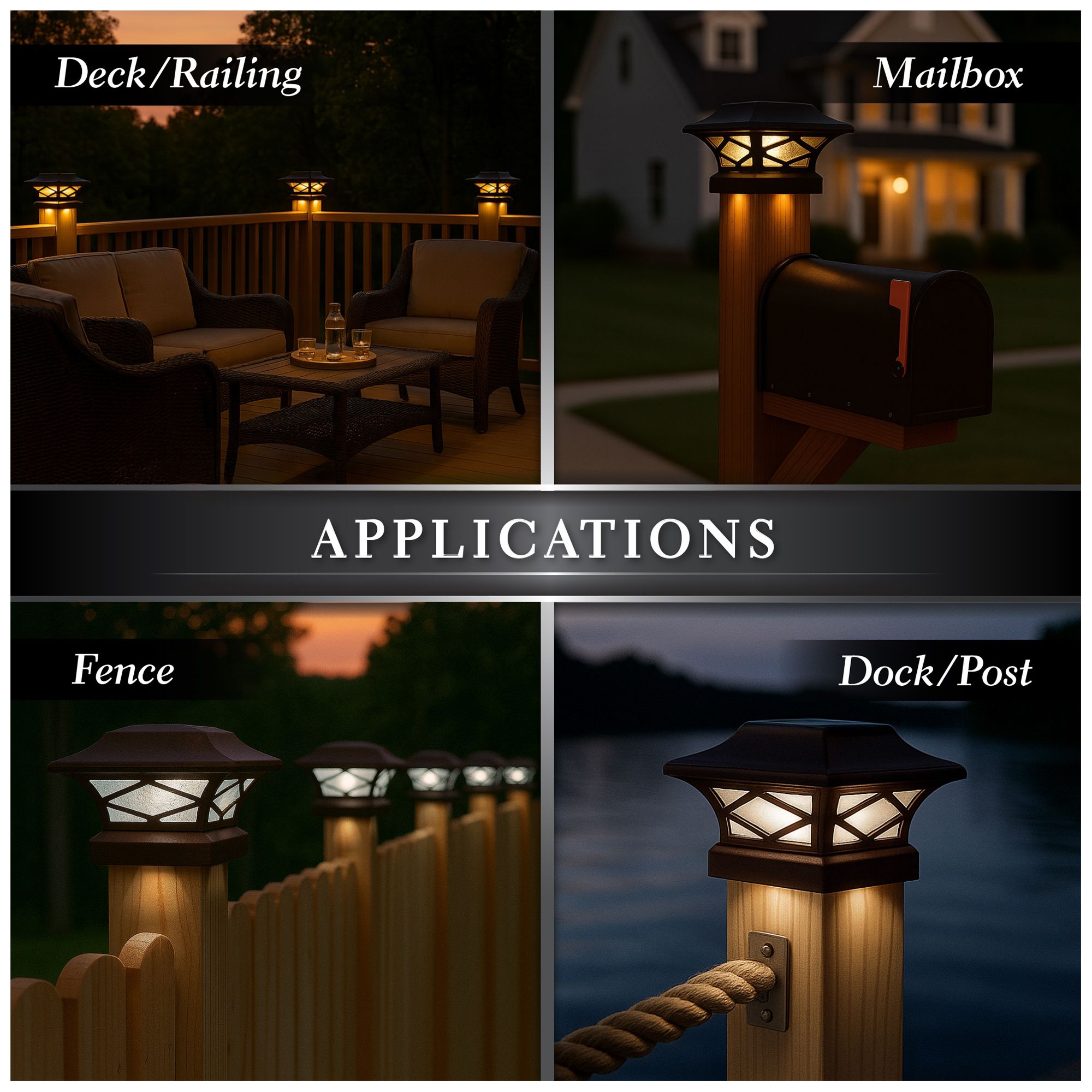 Image 5 Classy Caps Kingsbridge Dual Lighted Solar Post Cap more views