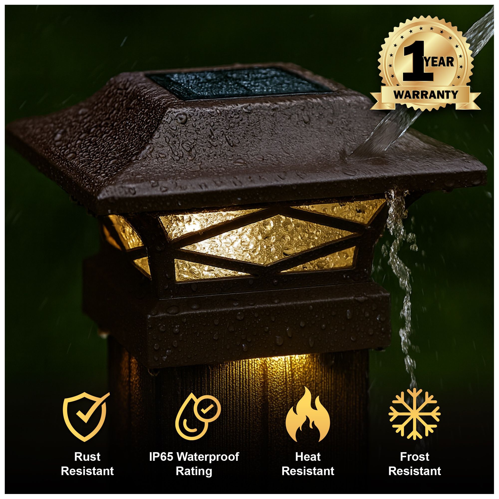 Image 6 Classy Caps Kingsbridge Dual Lighted Solar Post Cap more views