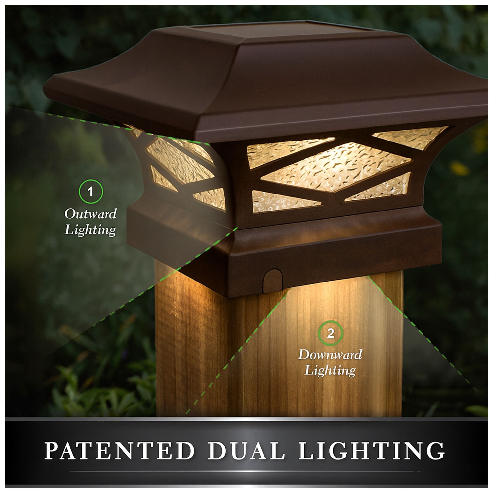 Image 7 Classy Caps Kingsbridge Dual Lighted Solar Post Cap more views