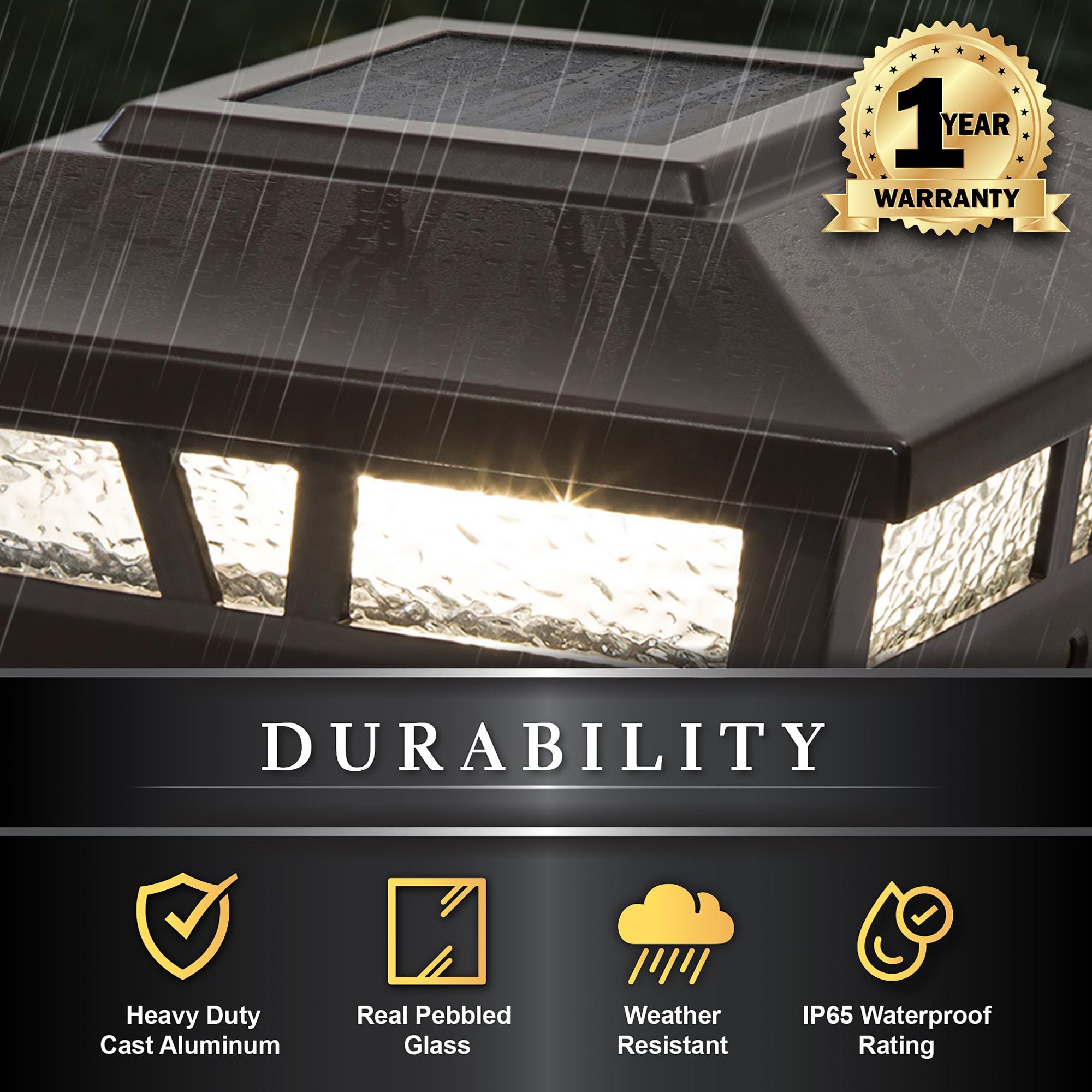 Watch A Video About the Oxford Brown Aluminum Outdoor LED Solar Post Cap