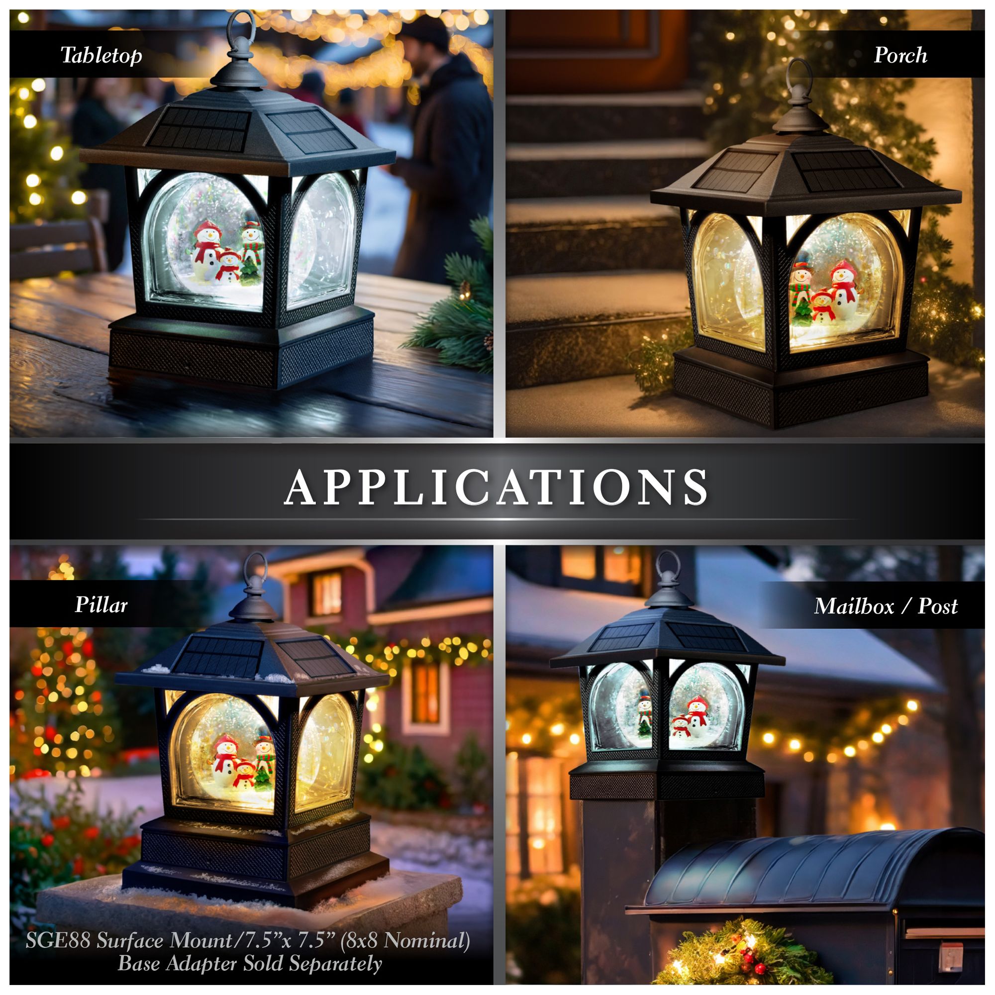 Image 6 Classy Caps Solar Holiday Globe Lantern more views