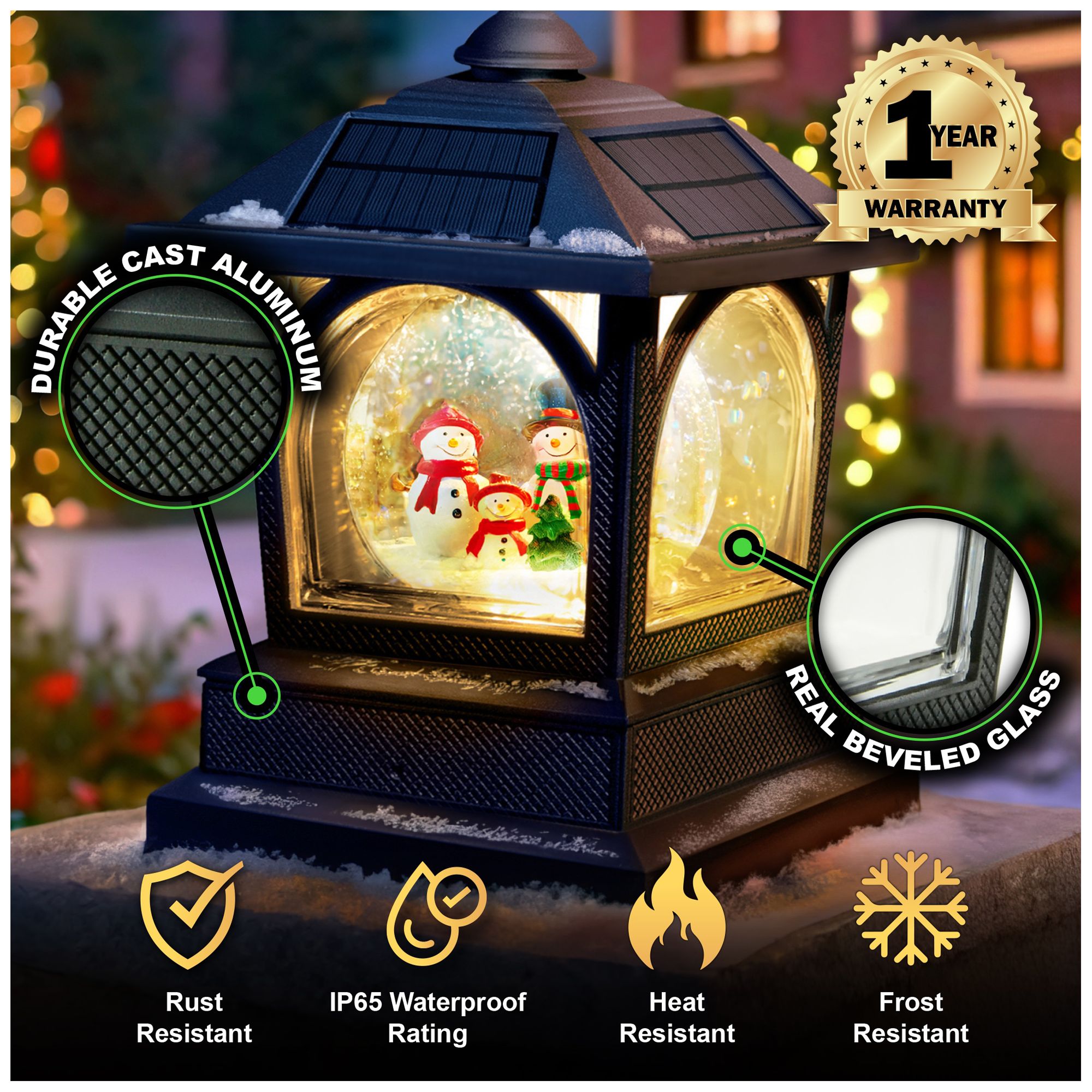 Image 7 Classy Caps Solar Holiday Globe Lantern more views