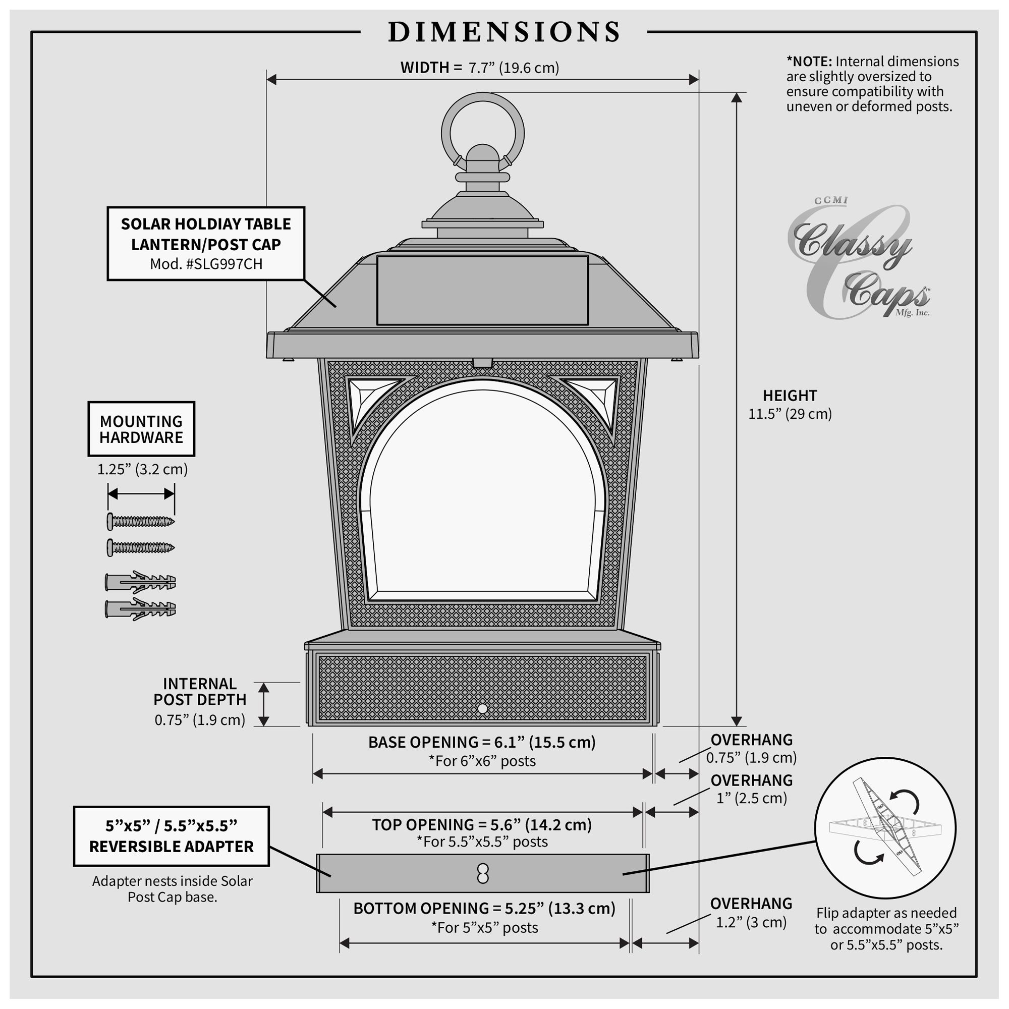 Classy Caps Solar Holiday Globe Lantern