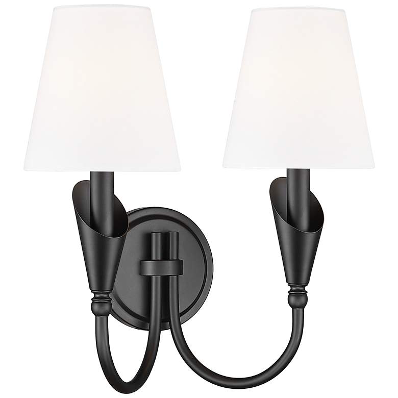 Image 1 Claudelle by Z-Lite Matte Black 2 Light Wall Sconce