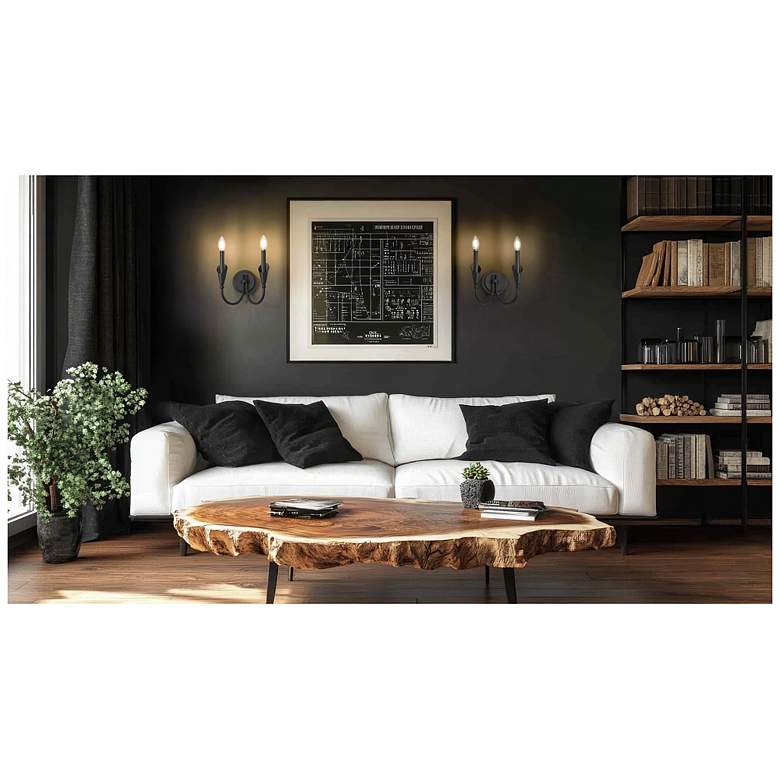 Image 2 Claudelle by Z-Lite Matte Black 2 Light Wall Sconce more views