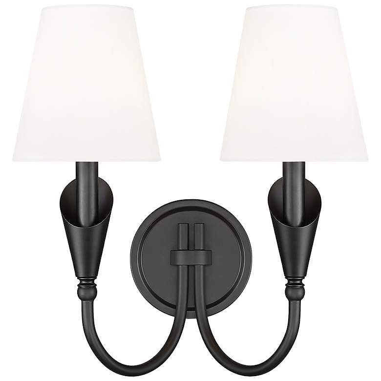 Image 4 Claudelle by Z-Lite Matte Black 2 Light Wall Sconce more views