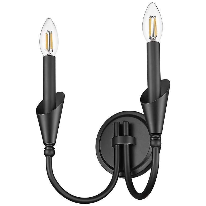 Image 5 Claudelle by Z-Lite Matte Black 2 Light Wall Sconce more views