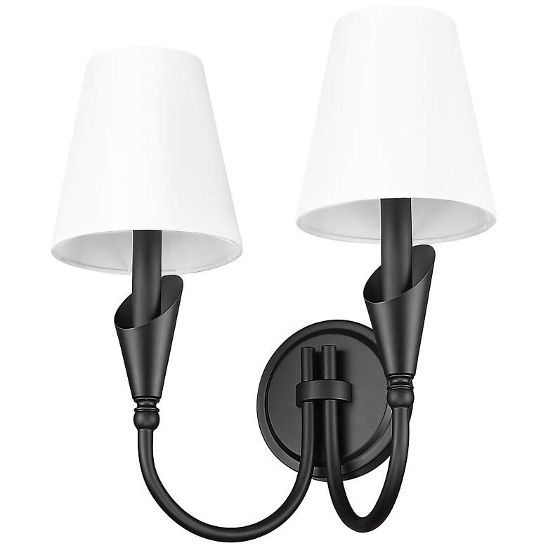 Image 7 Claudelle by Z-Lite Matte Black 2 Light Wall Sconce more views