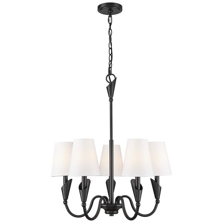 Image 1 Claudelle by Z-Lite Matte Black 5 Light Chandelier