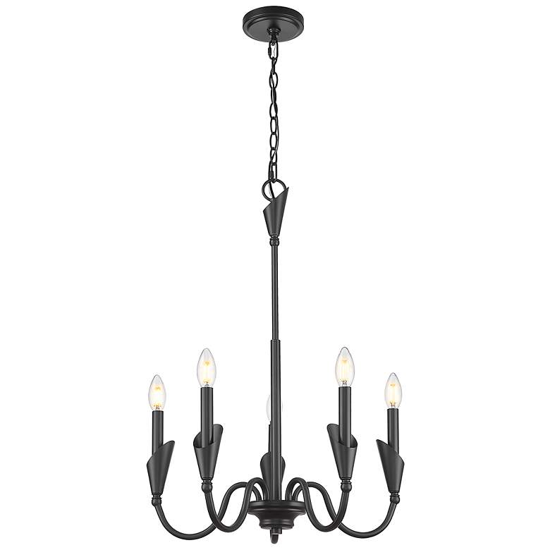 Image 4 Claudelle by Z-Lite Matte Black 5 Light Chandelier more views