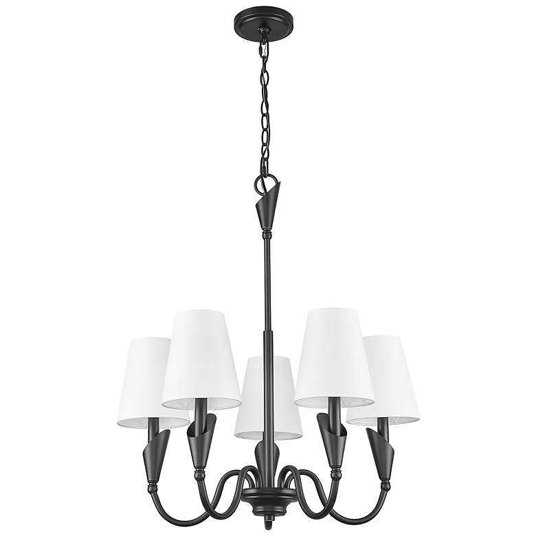 Image 7 Claudelle by Z-Lite Matte Black 5 Light Chandelier more views