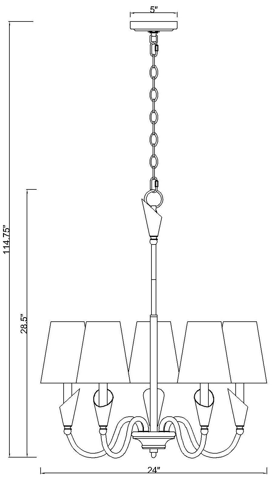 Claudelle by Z-Lite Matte Black 5 Light Chandelier