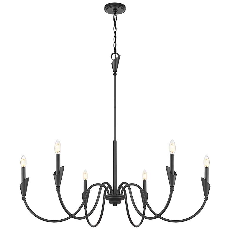 Image 4 Claudelle by Z-Lite Matte Black 6 Light Chandelier more views