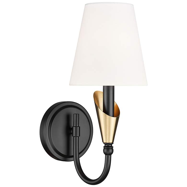 Image 1 Claudelle by Z-Lite Matte Black + Modern Gold 1 Light Wall Sconce