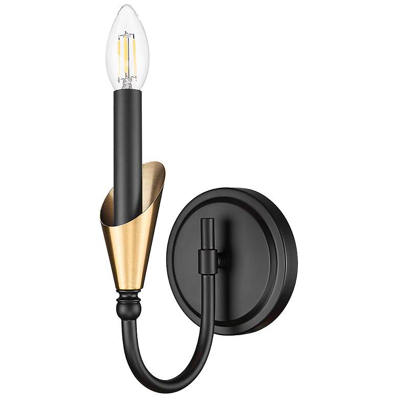 Image 5 Claudelle by Z-Lite Matte Black + Modern Gold 1 Light Wall Sconce more views