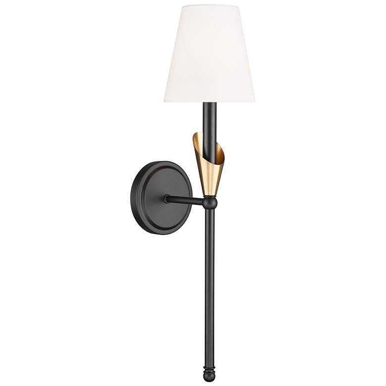 Image 1 Claudelle by Z-Lite Matte Black + Modern Gold 1 Light Wall Sconce
