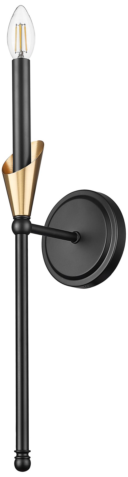 Image 5 Claudelle by Z-Lite Matte Black + Modern Gold 1 Light Wall Sconce more views