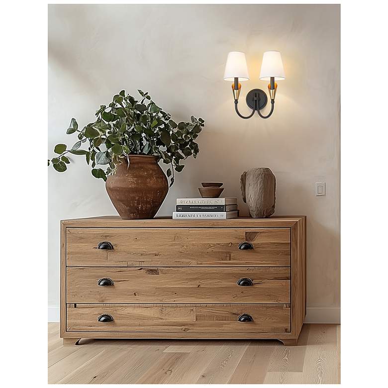Image 3 Claudelle by Z-Lite Matte Black + Modern Gold 2 Light Wall Sconce more views