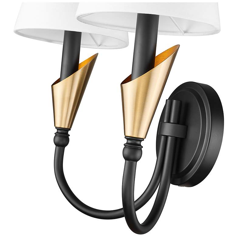Image 6 Claudelle by Z-Lite Matte Black + Modern Gold 2 Light Wall Sconce more views