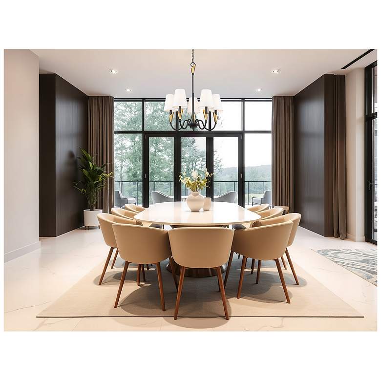 Image 2 Claudelle by Z-Lite Matte Black + Modern Gold 5 Light Chandelier more views