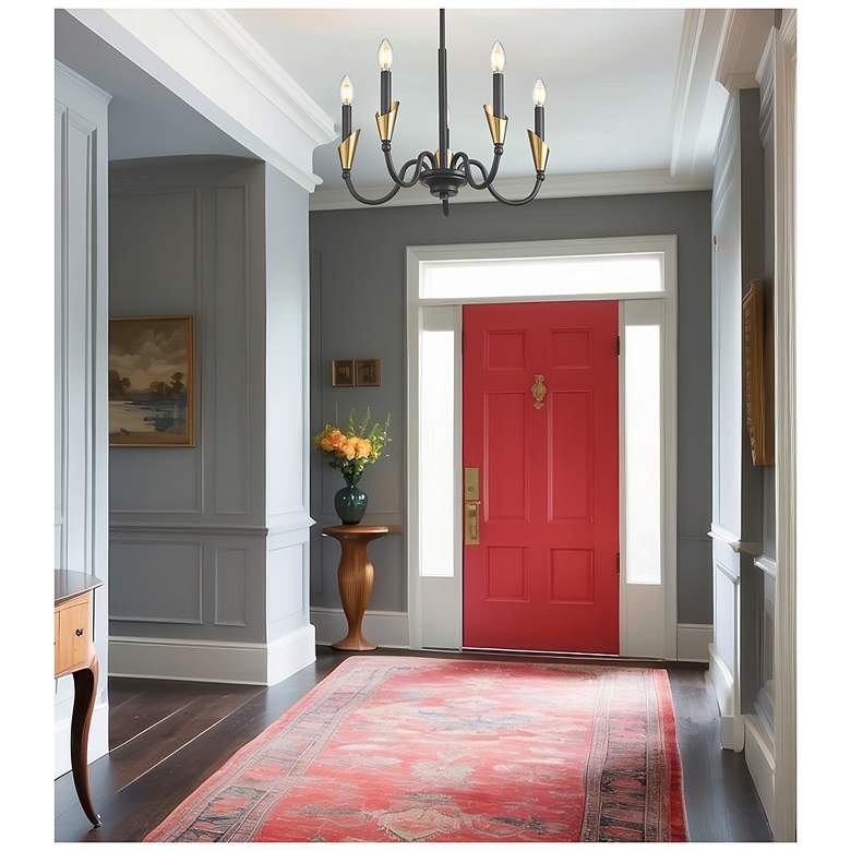 Image 3 Claudelle by Z-Lite Matte Black + Modern Gold 5 Light Chandelier more views