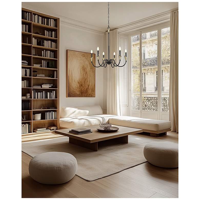 Image 2 Claudelle by Z-Lite Matte Black + Modern Gold 6 Light Chandelier more views