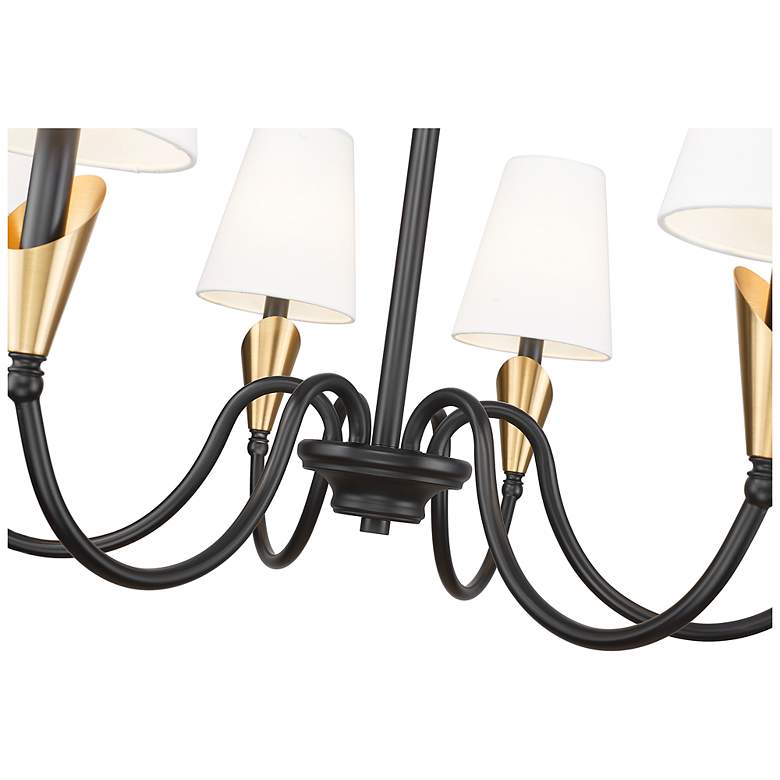 Image 6 Claudelle by Z-Lite Matte Black + Modern Gold 6 Light Chandelier more views