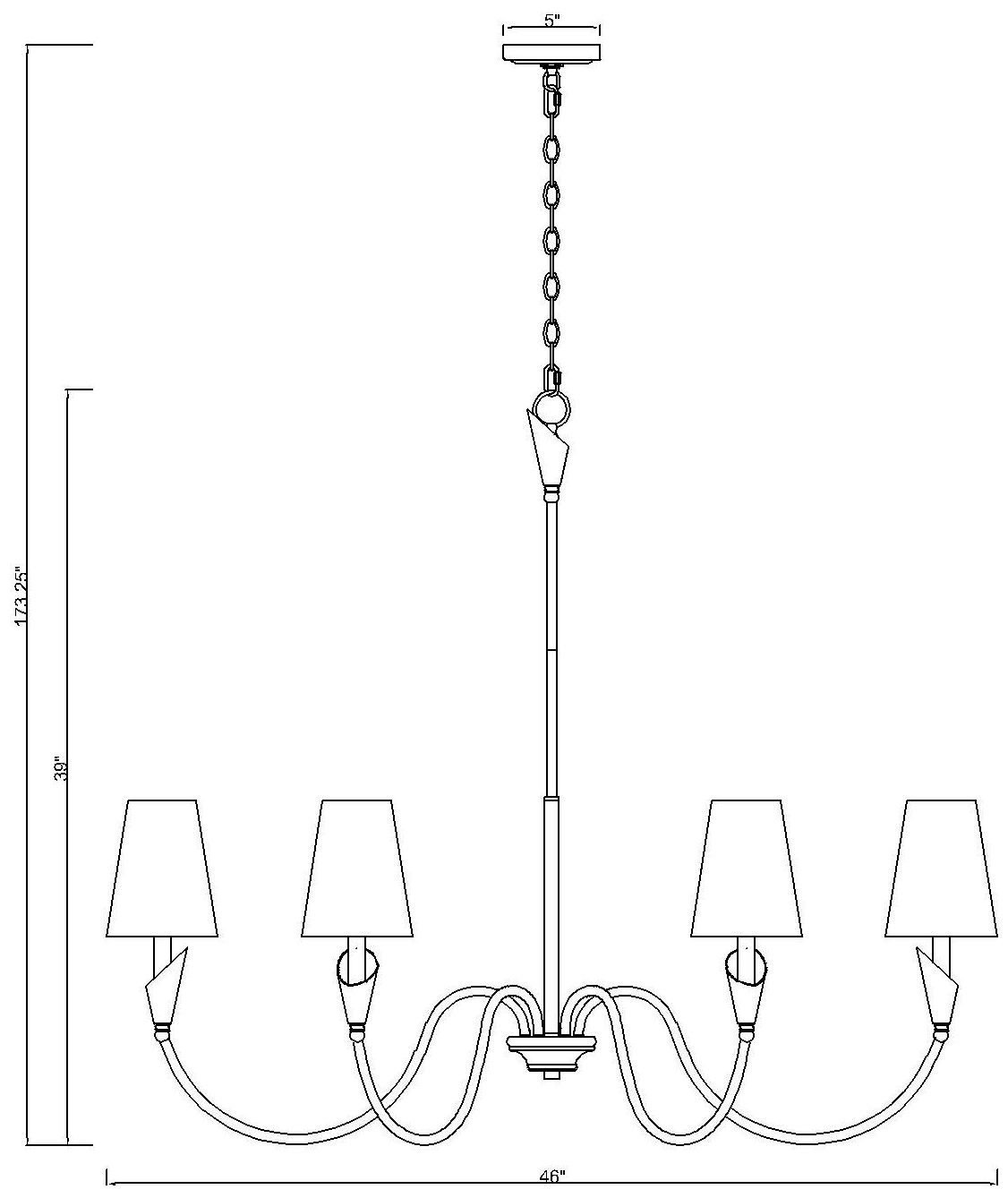 Claudelle by Z-Lite Matte Black + Modern Gold 6 Light Chandelier