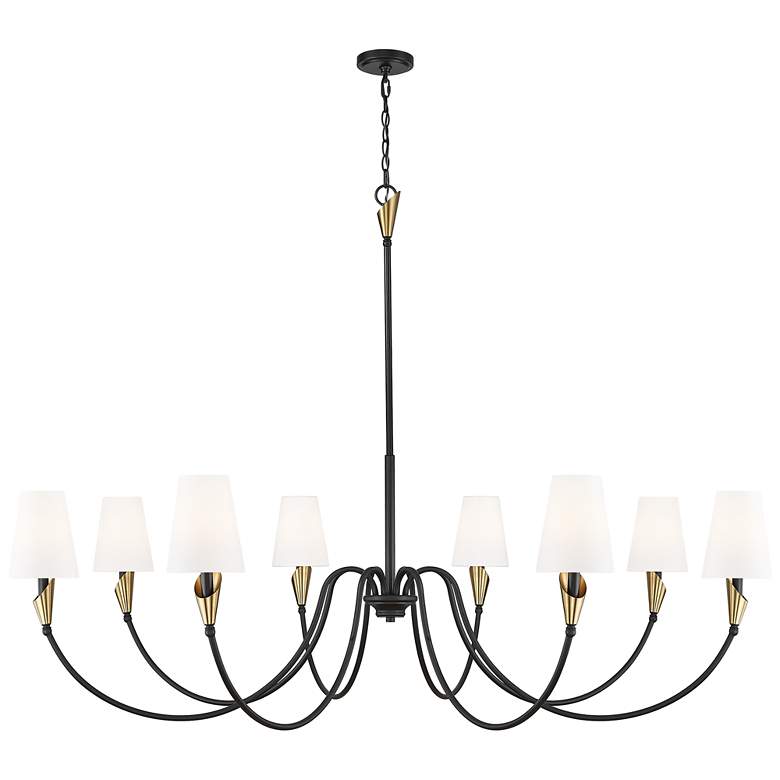 Image 1 Claudelle by Z-Lite Matte Black + Modern Gold 8 Light Chandelier
