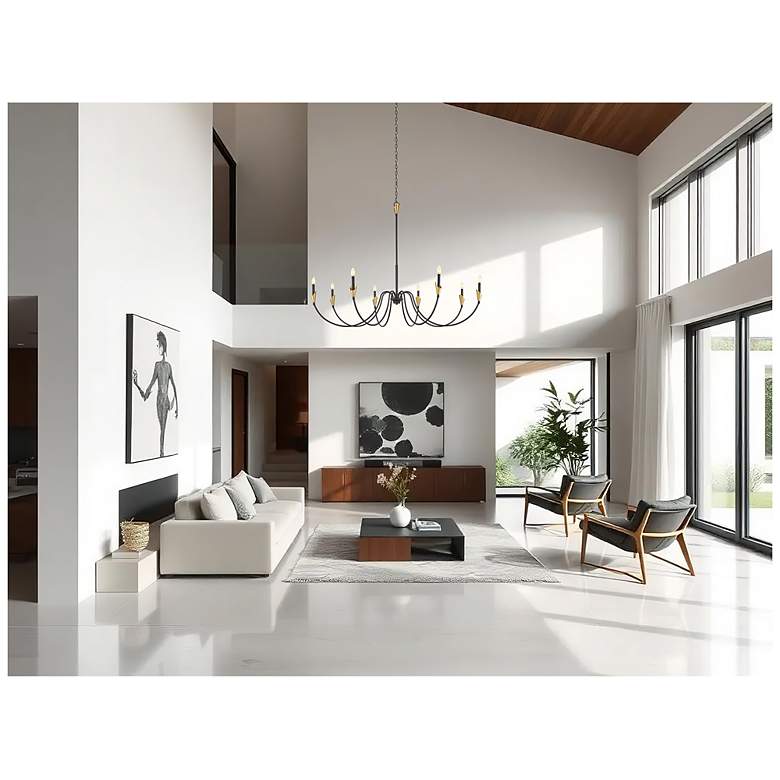 Image 2 Claudelle by Z-Lite Matte Black + Modern Gold 8 Light Chandelier more views
