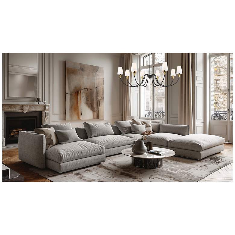 Image 3 Claudelle by Z-Lite Matte Black + Modern Gold 8 Light Chandelier more views