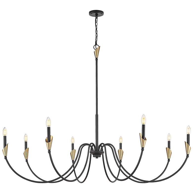 Image 4 Claudelle by Z-Lite Matte Black + Modern Gold 8 Light Chandelier more views