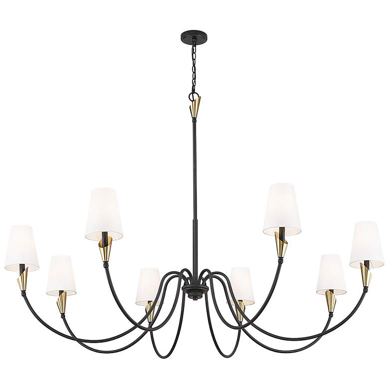 Image 5 Claudelle by Z-Lite Matte Black + Modern Gold 8 Light Chandelier more views