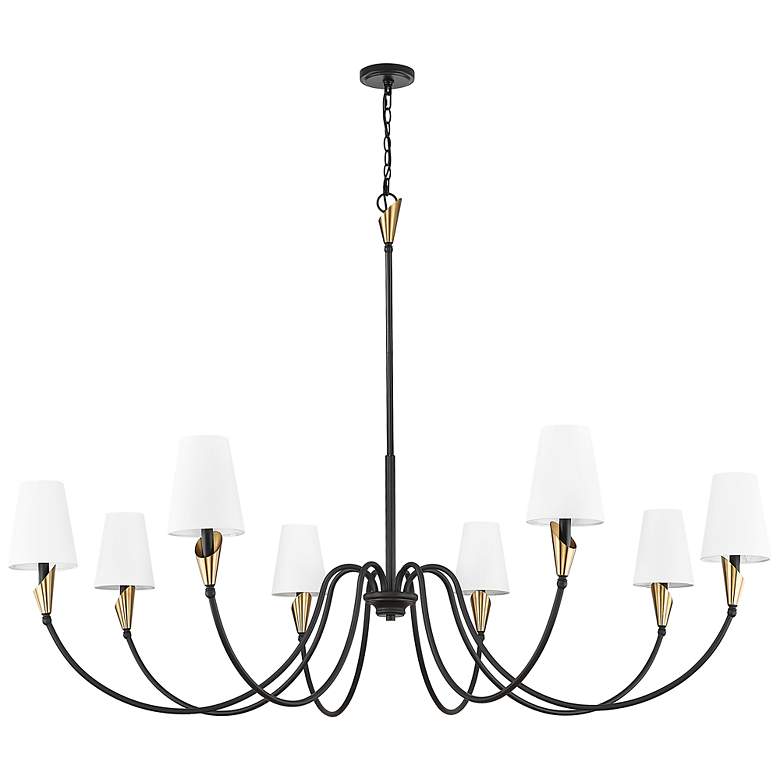 Image 7 Claudelle by Z-Lite Matte Black + Modern Gold 8 Light Chandelier more views