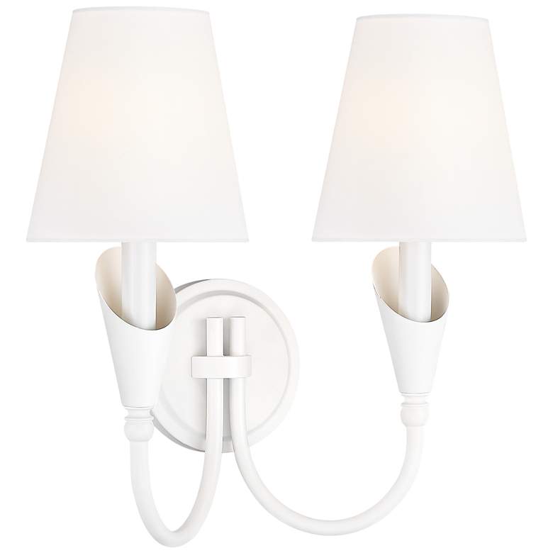 Image 1 Claudelle by Z-Lite Textured White 2 Light Wall Sconce