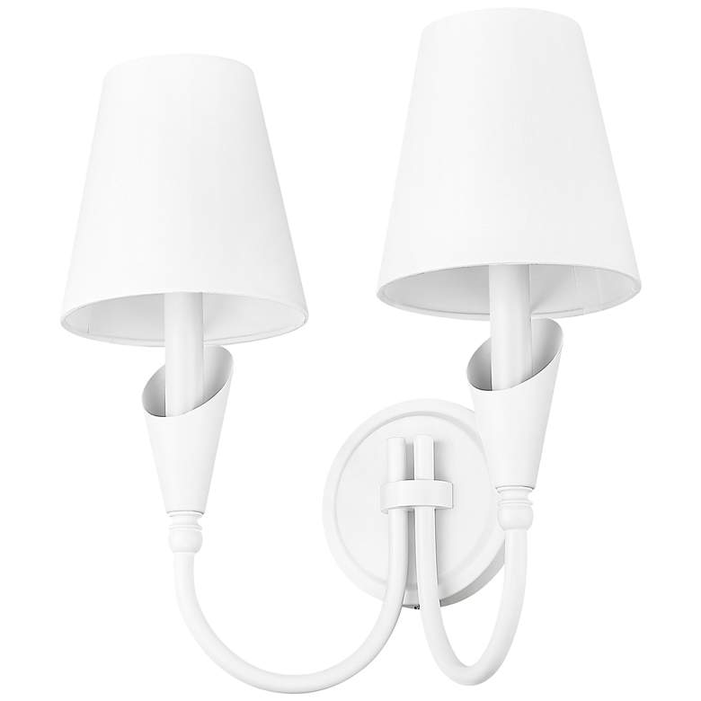 Image 7 Claudelle by Z-Lite Textured White 2 Light Wall Sconce more views