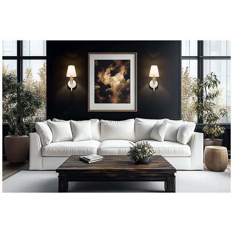 Image 3 Claudelle by Z-Lite Textured White + Modern Gold 1 Light Wall Sconce more views