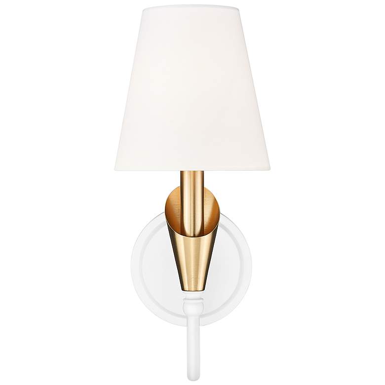 Image 4 Claudelle by Z-Lite Textured White + Modern Gold 1 Light Wall Sconce more views