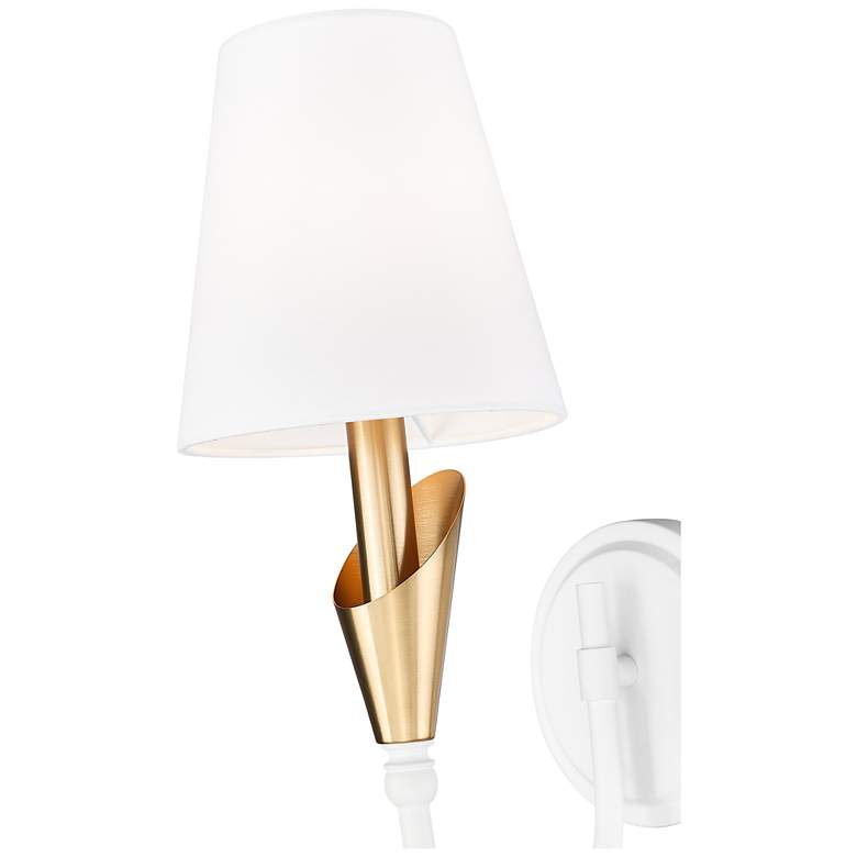 Image 6 Claudelle by Z-Lite Textured White + Modern Gold 1 Light Wall Sconce more views