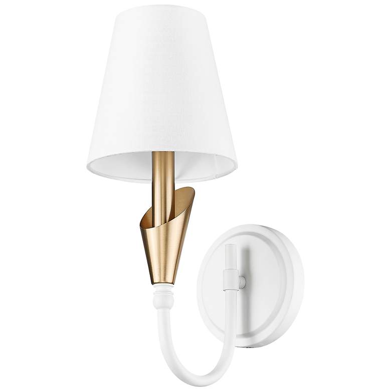 Image 7 Claudelle by Z-Lite Textured White + Modern Gold 1 Light Wall Sconce more views