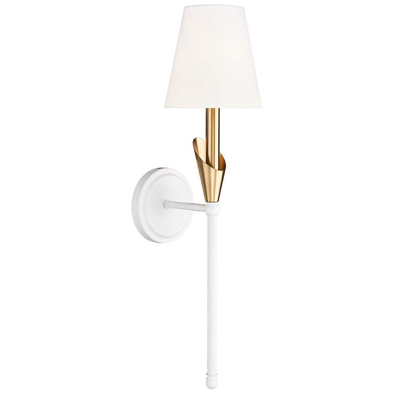 Image 1 Claudelle by Z-Lite Textured White + Modern Gold 1 Light Wall Sconce