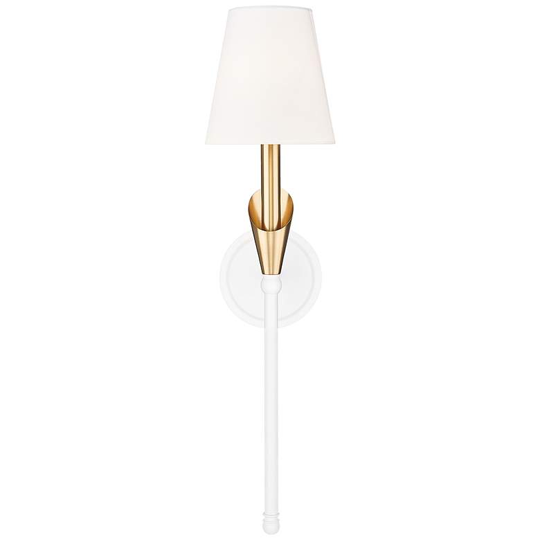 Image 4 Claudelle by Z-Lite Textured White + Modern Gold 1 Light Wall Sconce more views