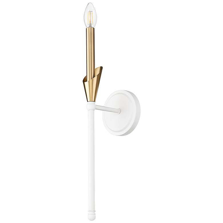 Image 5 Claudelle by Z-Lite Textured White + Modern Gold 1 Light Wall Sconce more views