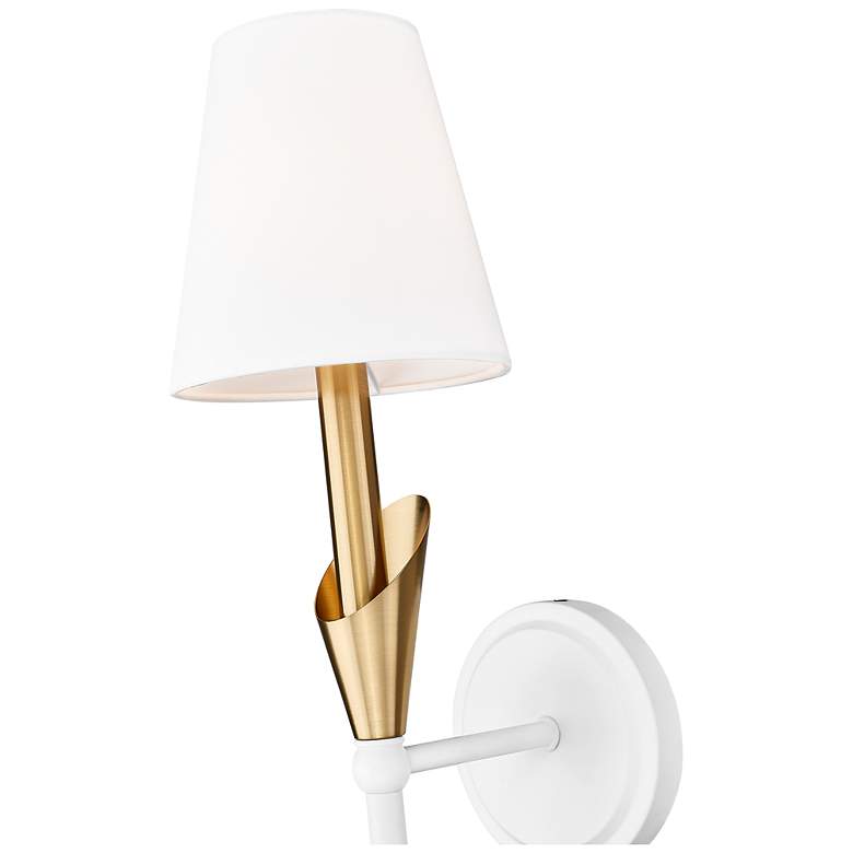 Image 6 Claudelle by Z-Lite Textured White + Modern Gold 1 Light Wall Sconce more views