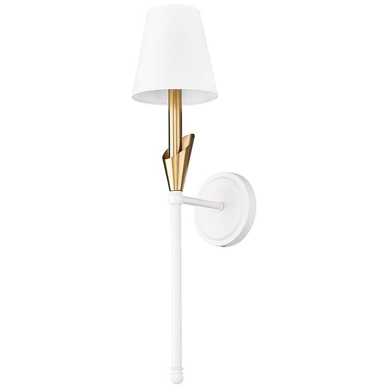 Image 7 Claudelle by Z-Lite Textured White + Modern Gold 1 Light Wall Sconce more views